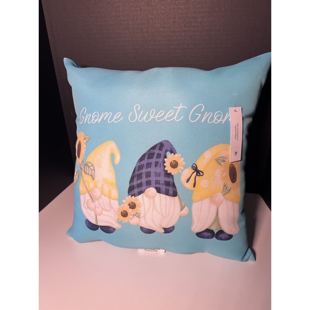 Mainstays Gnome Sweet Gnome Reversible Outdoor Throw Pillows, Set of 2